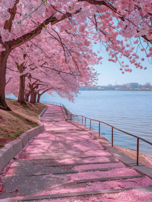 hoa anh đào ở Thượng Hải mùa xuân